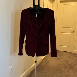 Fashion Nova Women's Wine Corduroy Skirt Suit